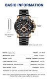 Multifunction Luxury Business Chrono Date Watch For Men - 9838