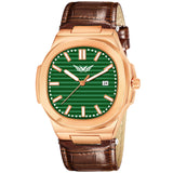 Analog Genuine Leather With Date Watch For Men - 3100