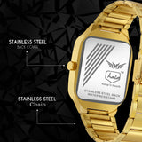 Premium Quality Square Stainless Steel Watch For Men - 8186