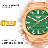 Analog Genuine Leather With Date Watch For Men - 3100