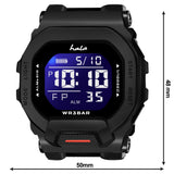 Premium Multi Function Hybrid Square Dial Watch - 1035