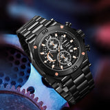 Oversized Luxury Waterproof Chrono Watch For Men - 9839