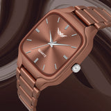 Premium Quality Square Stainless Steel Watch For Men - 8186