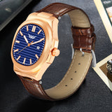 Analog Genuine Leather With Date Watch For Men - 3100