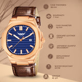 Analog Genuine Leather With Date Watch For Men - 3100
