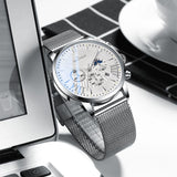 Keep In Touch Premium Analog KnT-1021 Quartz Watch for Men with Mesh Stainless Steel