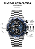 Luxury Business Multifunction Chrono Watch For Men - 9840