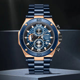 Oversized Luxury Waterproof Chrono Watch For Men - 9839
