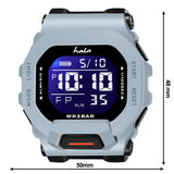 Premium Multi Function Hybrid Square Dial Watch - 1035