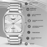 Premium Quality Square Stainless Steel Watch For Men - 8186