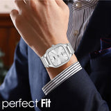 Premium Quality Square Stainless Steel Watch For Men - 8186