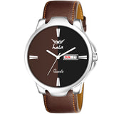 Stylish Premium Genuine Leather Day & Date Watch - 1049