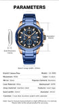 Luxury Waterproof Chrono Oversized Watch - 8888