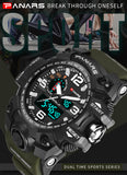 Quartz Movement Multi-Functional Dual Time Sports Watch - 8202