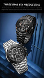 Oversized Luxury Waterproof Chrono Watch For Men - 9839