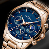 Keep In Touch Royale Men's Moonphase KnT-1026 Multifunction Stainless Steel Watch